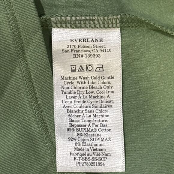 Everlane Women's Scoop Neck T Shirt Short Sleeve Stretch Jade Green Size XXS NWT - Picture 12 of 12